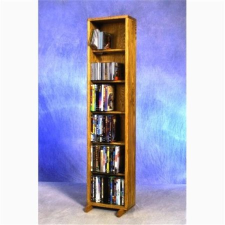 WOOD SHED Wood Shed 615-12 Combo Solid Oak 6 Row Dowel CD-DVD Cabinet Tower 615-12 Combo